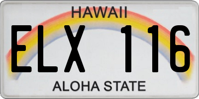 HI license plate ELX116