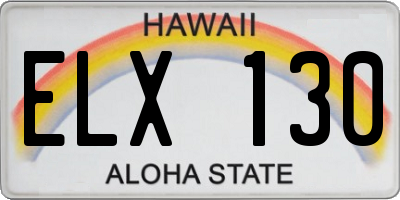 HI license plate ELX130