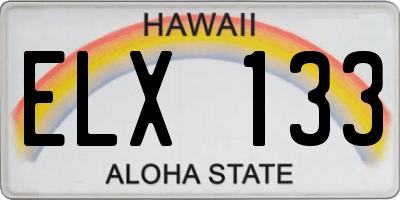 HI license plate ELX133