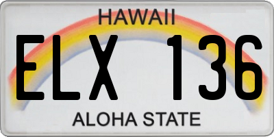 HI license plate ELX136