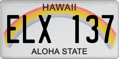 HI license plate ELX137