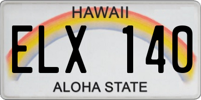 HI license plate ELX140