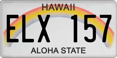 HI license plate ELX157