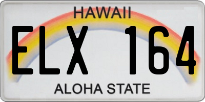 HI license plate ELX164