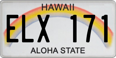 HI license plate ELX171