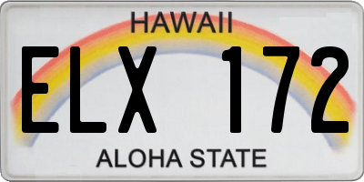HI license plate ELX172