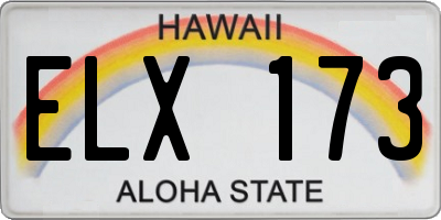 HI license plate ELX173