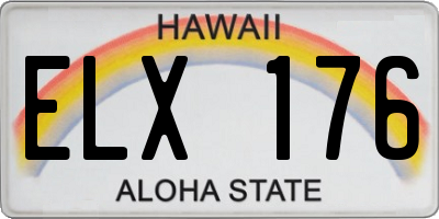 HI license plate ELX176