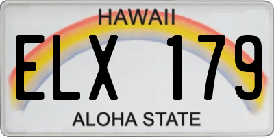 HI license plate ELX179