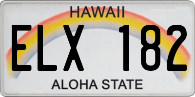 HI license plate ELX182