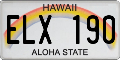 HI license plate ELX190