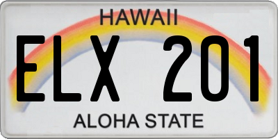 HI license plate ELX201