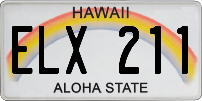 HI license plate ELX211
