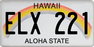 HI license plate ELX221