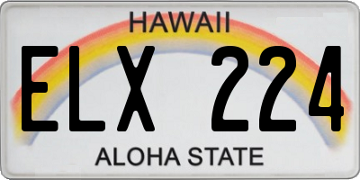 HI license plate ELX224