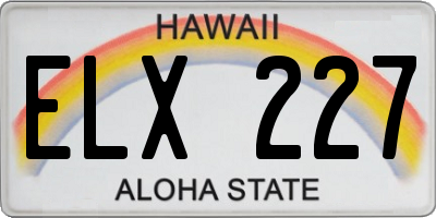 HI license plate ELX227