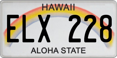HI license plate ELX228