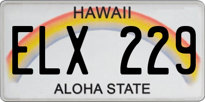 HI license plate ELX229