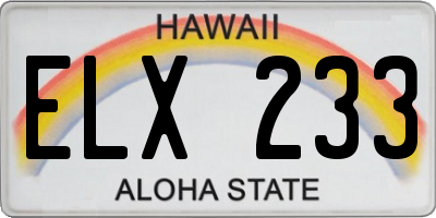 HI license plate ELX233
