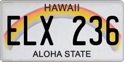 HI license plate ELX236