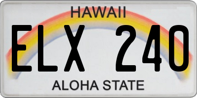 HI license plate ELX240
