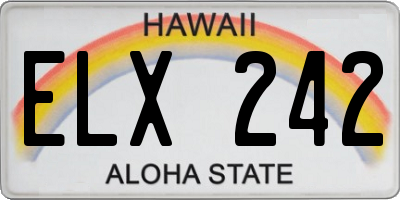HI license plate ELX242