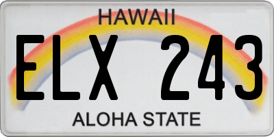 HI license plate ELX243