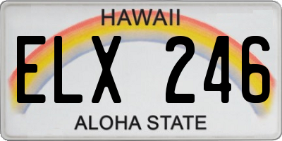HI license plate ELX246