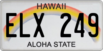 HI license plate ELX249