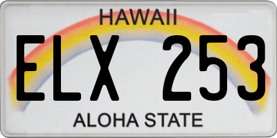 HI license plate ELX253