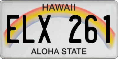 HI license plate ELX261