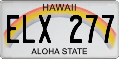 HI license plate ELX277