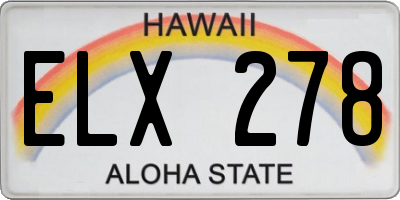 HI license plate ELX278