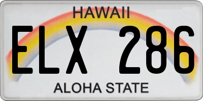 HI license plate ELX286