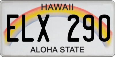 HI license plate ELX290
