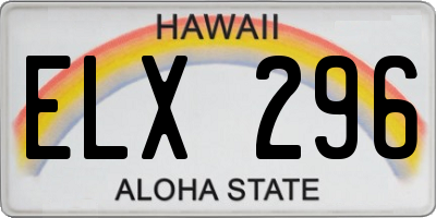 HI license plate ELX296