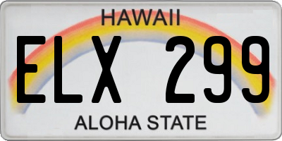HI license plate ELX299