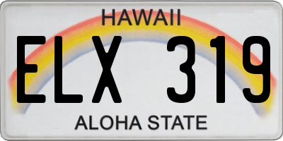 HI license plate ELX319