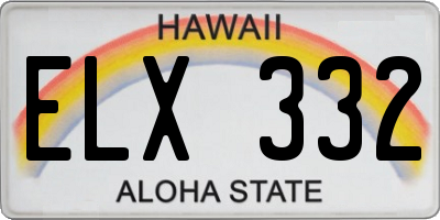 HI license plate ELX332