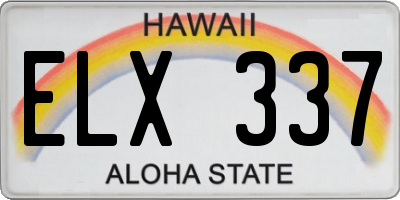 HI license plate ELX337