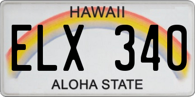 HI license plate ELX340