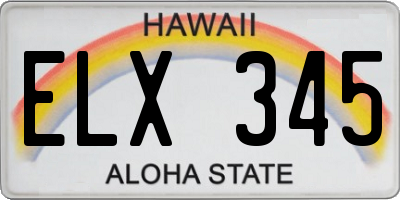 HI license plate ELX345
