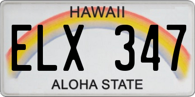 HI license plate ELX347