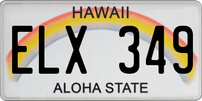 HI license plate ELX349