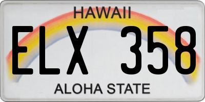 HI license plate ELX358