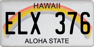 HI license plate ELX376
