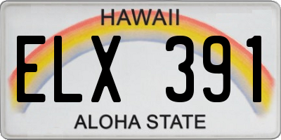 HI license plate ELX391