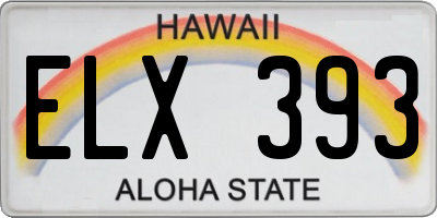 HI license plate ELX393