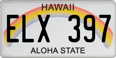 HI license plate ELX397