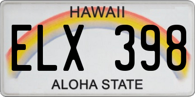 HI license plate ELX398